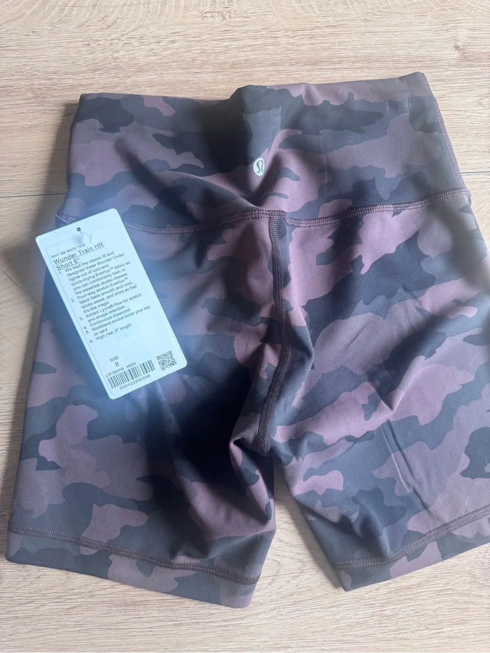 lululemon athletica High-Rise Camo Bike Shorts - Mauve and Black